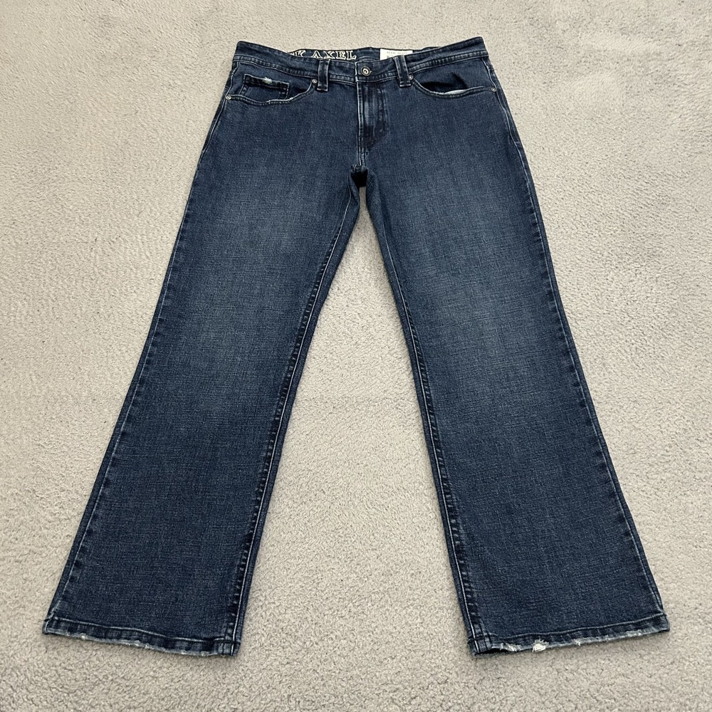 TK Axel Jeans Mens 36x32 Blue Denim Slim Boot Cut Medium Wash Western Stretch